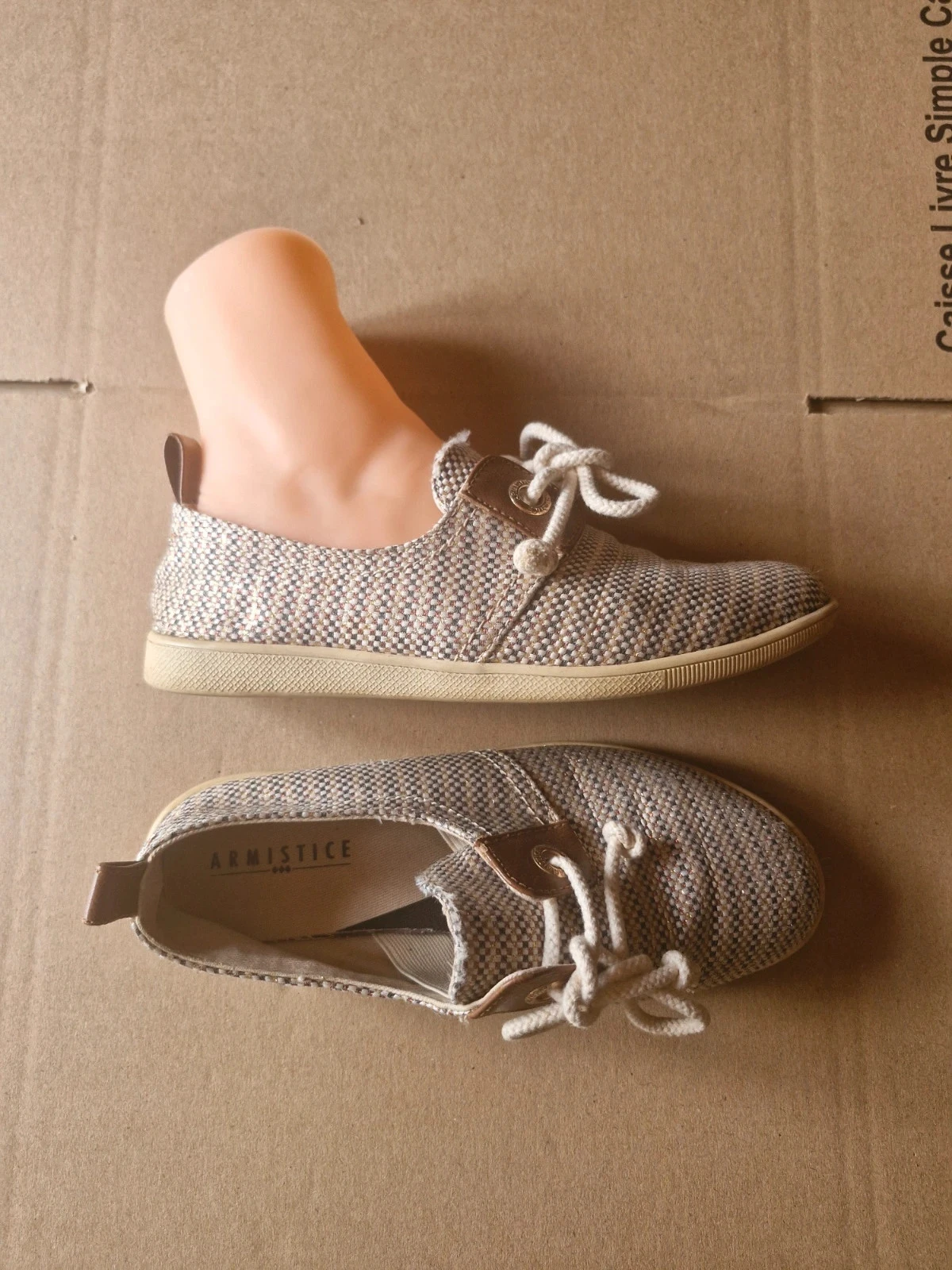 Armistice Stone One – Sapatos de lona bege iridescente – Tamanho 36 – photo 5